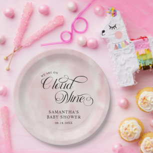 Prato De Papel Chá de fraldas Nine da Nuvem Rosa Cor-de-Água Mode