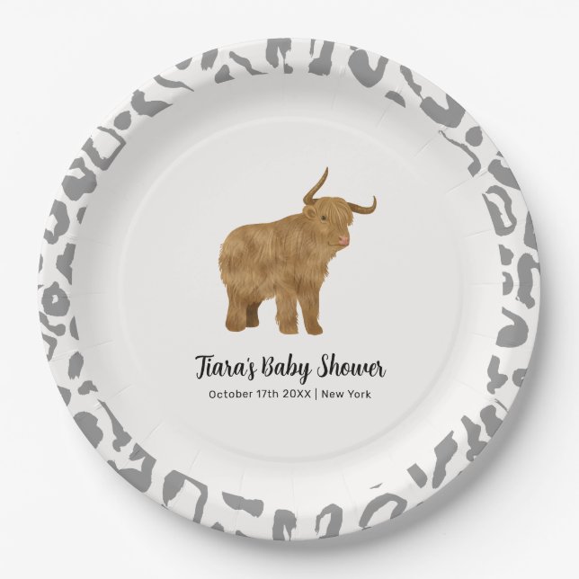 Prato De Papel Chá de fraldas Ocidental da Santa Vaca do Cachorro (Frente)