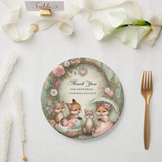 Prato De Papel Chá de fraldas Paper Placas Preciosos animais (Casamento)