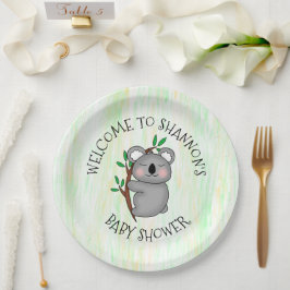 Prato De Papel Chá de fraldas personalizado do Urso Koala