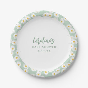 Prato De Papel Chá de fraldas Personalizado Floral do Boho Pastel
