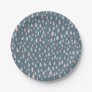 Prato De Papel Chá de fraldas Raindrops