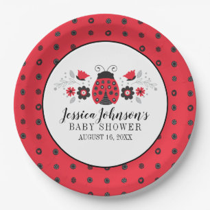 Prato De Papel Chá de fraldas Red Ladybug