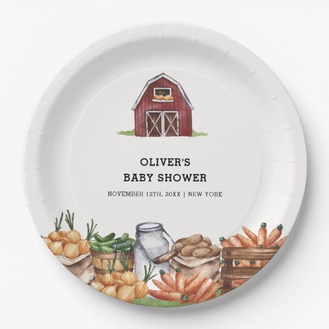 Prato De Papel Chá de fraldas Rustic Country Localmente Cultivado (Frente)