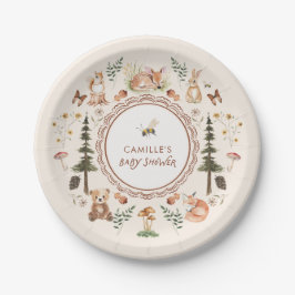 Prato De Papel Chá de fraldas Rustic Woodland Winter Boy