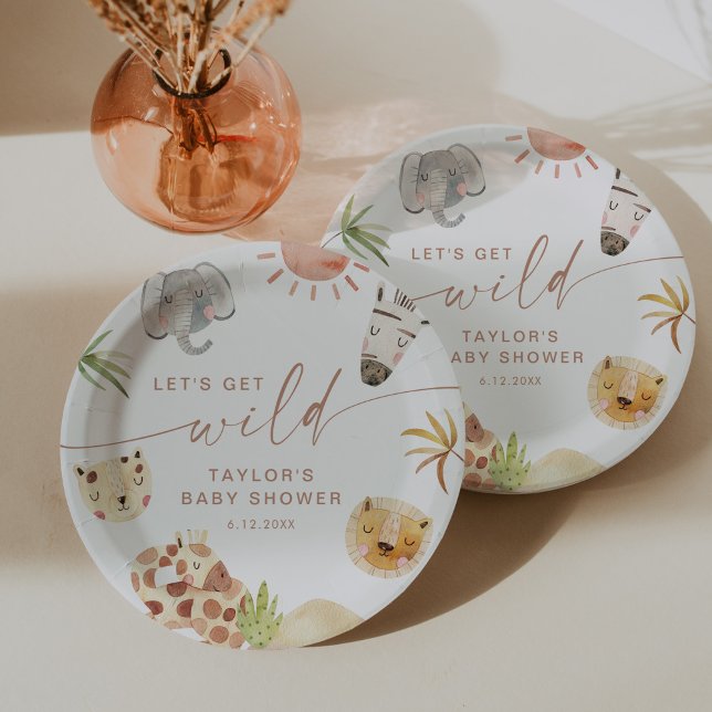 PRATO DE PAPEL CHÁ DE FRALDAS SAFARI (Criador carregado)