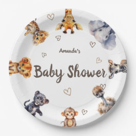 Prato De Papel Chá de fraldas Safari de Animais Cujos