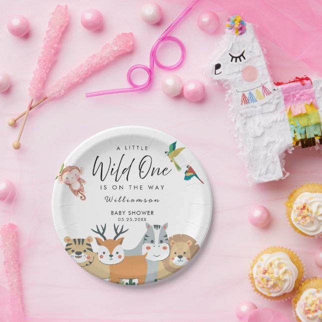 Prato De Papel Chá de fraldas Safari Selgle (Festa)