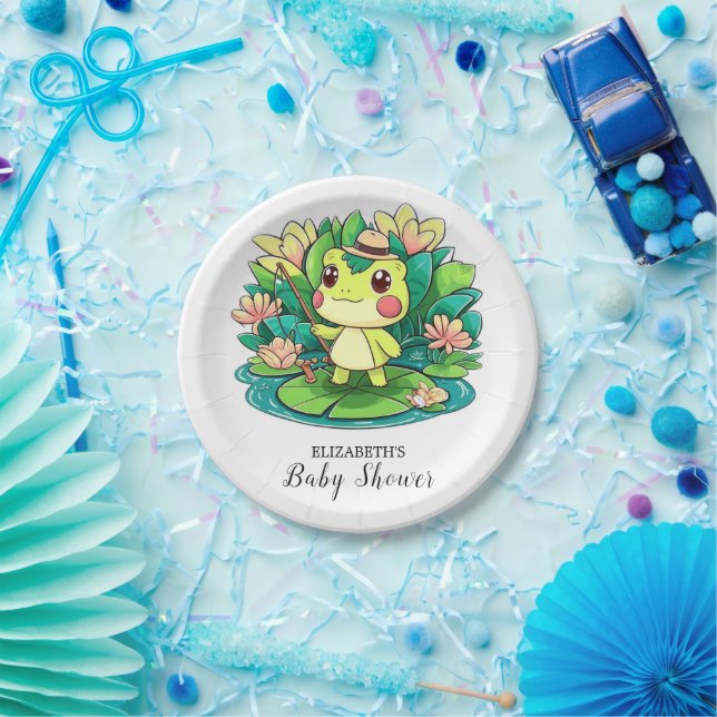 Prato De Papel Chá de fraldas Sapo Místico Encantador (Festa)