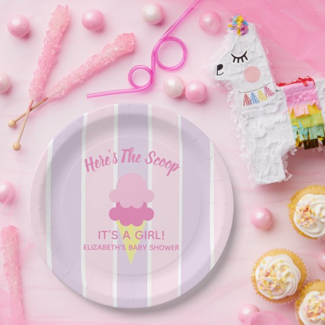 Prato De Papel Chá de fraldas Sorvete de Verão (Festa)