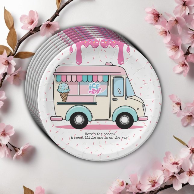 Prato De Papel Chá de fraldas Sprinkles do Caminhão do sorvete (Criador carregado)