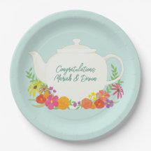 Chá de fraldas Tea Party Teapot Primavera Floral