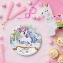 Chá de fraldas Unicorn bonito