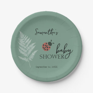 Prato De Papel Chá de fraldas Verde de Forest Ladybugs
