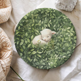 Prato De Papel Chá de fraldas verde-lambe-ressonante