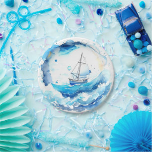 Prato De Papel Chá de fraldas Whimsic Náutico