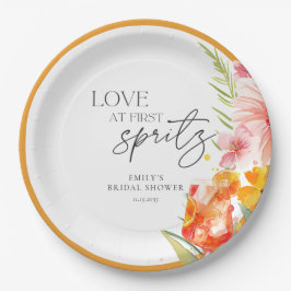 Prato De Papel Chá de Noiva Aperol Spritz Aquarela