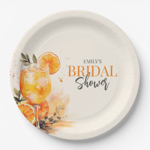 Prato De Papel Chá de Noiva Aquarela Aperol Spritz