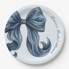 Prato De Papel Chá de Noiva Arco de Jeans Azul