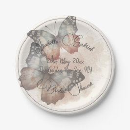 Prato De Papel Chá de Noiva Borboleta Linda