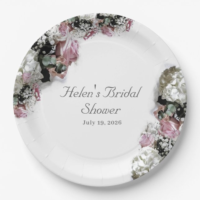 Prato De Papel Chá de Noiva Católico Elegante (Frente)