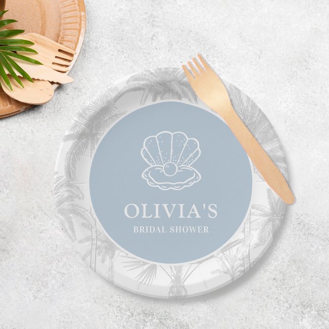 Prato De Papel Chá de Noiva Cowgirl Costeira Moderna Náutica (Criador carregado)