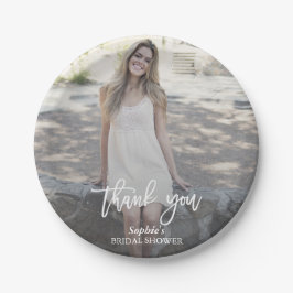 Prato De Papel Chá de Noiva de Foto Personalizada Elegante