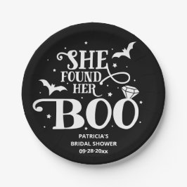 Prato De Papel Chá de Noiva de Halloween Ela Encontrou Seu Amor