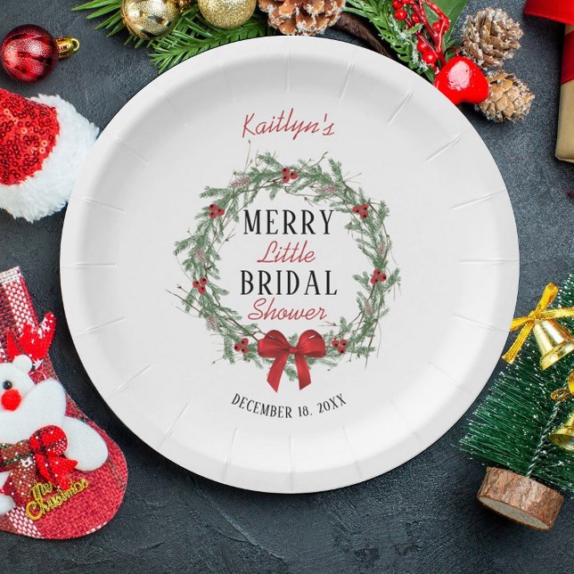 Prato De Papel Chá de Noiva de Natal Alegre (Criador carregado)
