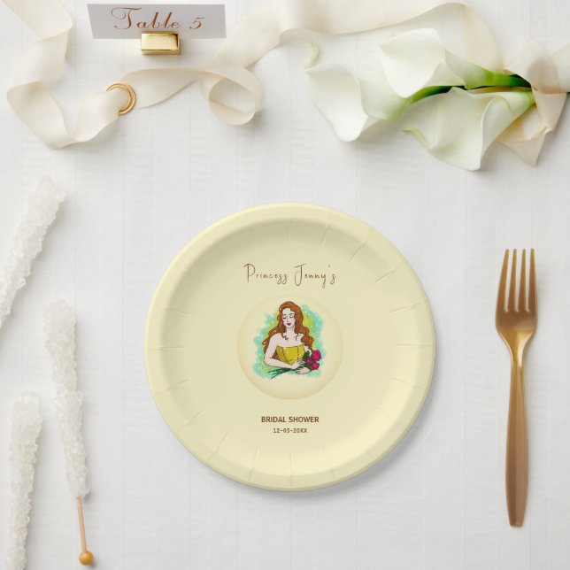 Prato De Papel Chá de Noiva de Princesa para Rainha (Casamento)