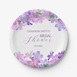 Prato De Papel Chá de Noiva de Violet Geranium Bridal 