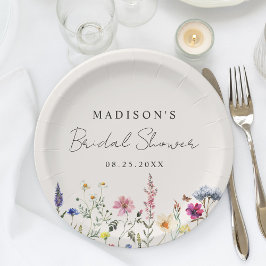 Prato De Papel Chá de Noiva Elegante Campo de Flores Silvestres C