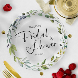 Prato De Papel Chá de Noiva Elegante com Verdura