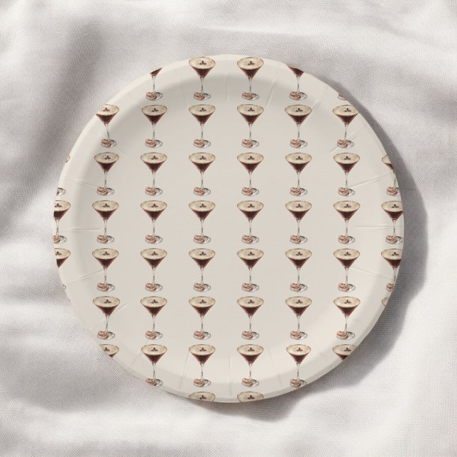 Prato De Papel Chá de Noiva Espresso Martini "O Amor Está Cozinha (Criador carregado)