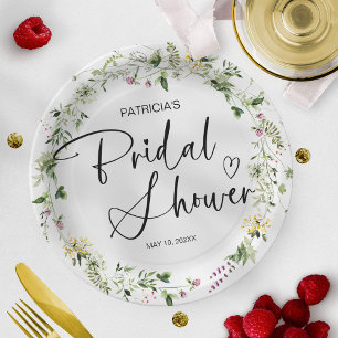 Prato De Papel Chá de Noiva Flor Silvestre Adorável
