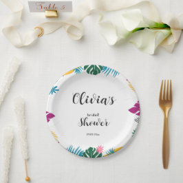 Prato De Papel Chá de Noiva Folhas Multicoloridas