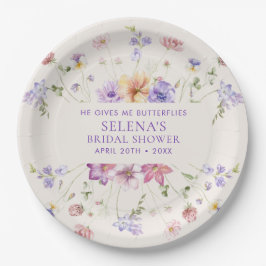 Prato De Papel Chá de Noiva He Gives Me Purple Butterflies
