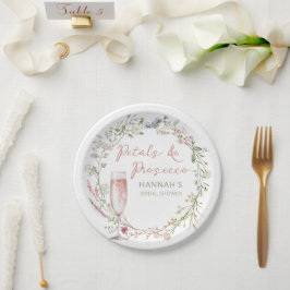 Prato De Papel Chá de Noiva Pétalas e Prosecco Casamento