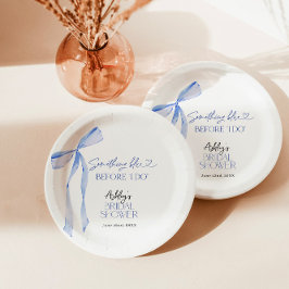 Prato De Papel Chá de Noiva Something Blue Before I Do
