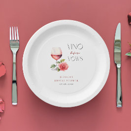 Prato De Papel Chá de Noiva Tema Vinho Rosé Vino Antes dos Votos