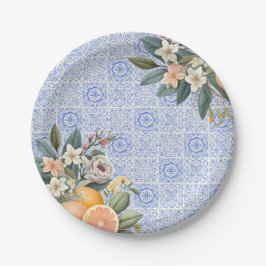 Prato De Papel Chá de panela Azulejo do Mediterrâneo