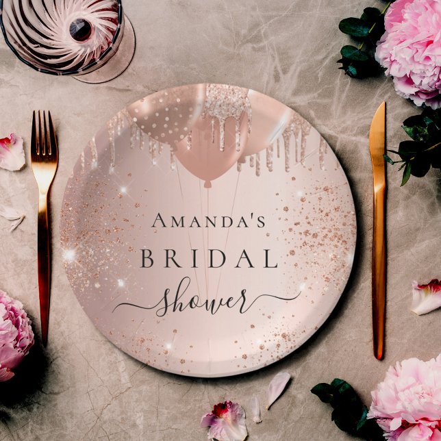 Prato De Papel Chá de panela - brilho dos balões com brilho doura (Criador carregado)