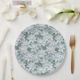 Prato De Papel Chá de panela das Flores de Lotus Brancas