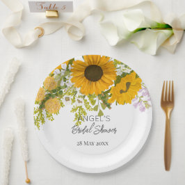 Prato De Papel Chá de panela de Buquê amarelo de girassóis modern