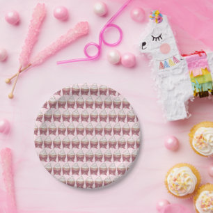 Prato De Papel Chá de panela de Casamento Sprinkles Arco Rosa