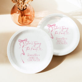 Prato De Papel Chá de panela de Casando do Arco rosa