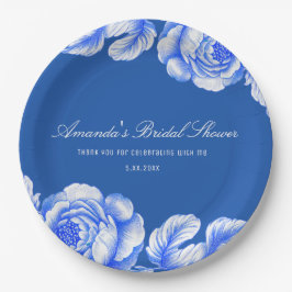 Prato De Papel Chá de panela de Chinoiserie Azul e Branco