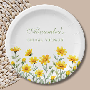 Prato De Papel Chá de panela De Flor Amarelo Boho Chic Wildflower