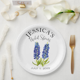 Prato De Papel Chá de panela de Flores Azuis de Flor Selvagem