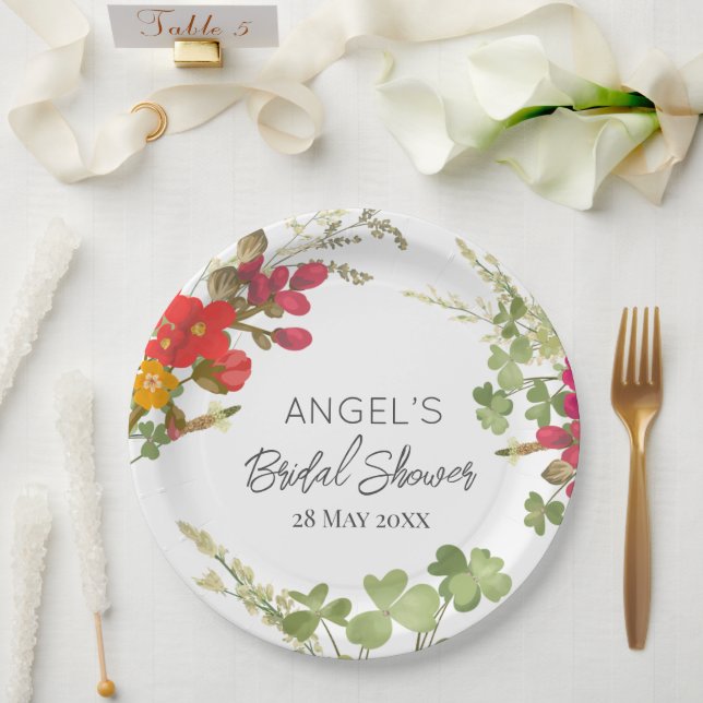 Prato De Papel Chá de panela de Jardim Floral de Verão (Casamento)